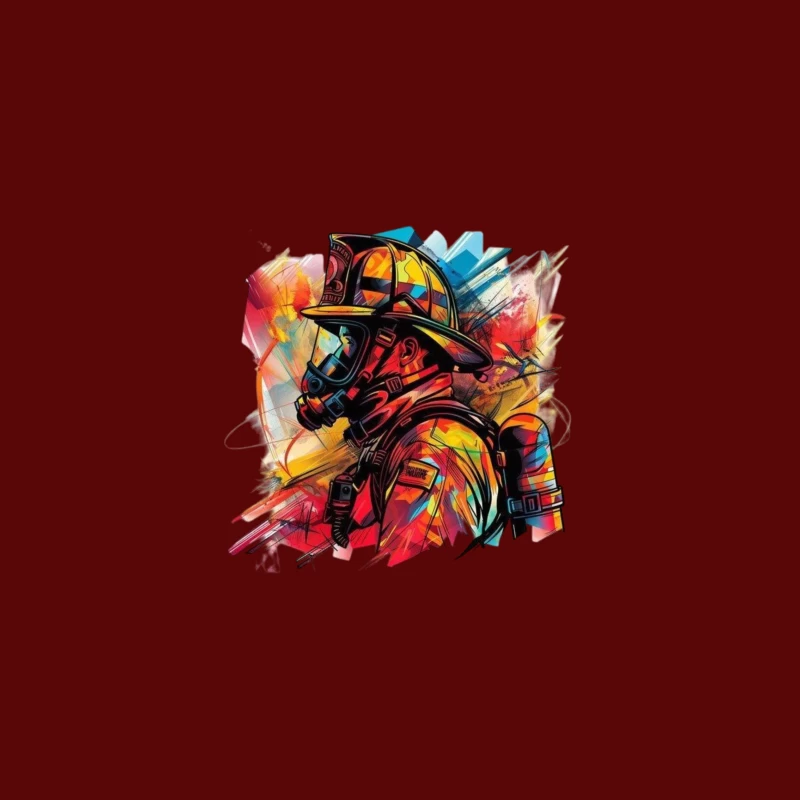 Colorful Portrait of a Firefighter iPhone Case