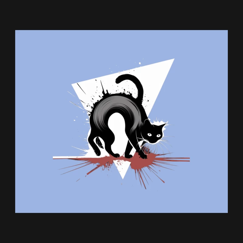 Black Cat in Minimalist Ink Splash Artistic Style Mouse Pad