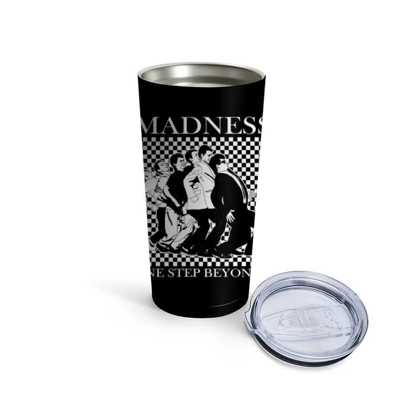 Madness "One Step Beyond" Album Art with Dancing Figures Travel Mug