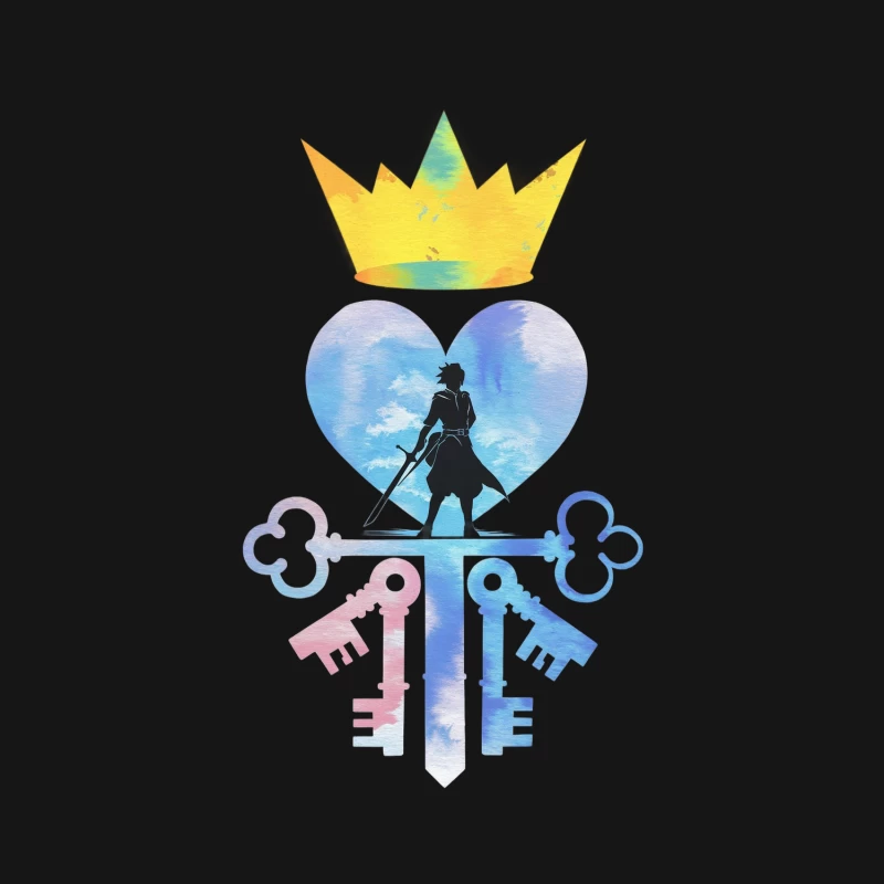 Kingdom Hearts Inspired Watercolor Fantasy Art Female Long Sleeve T-Shirt