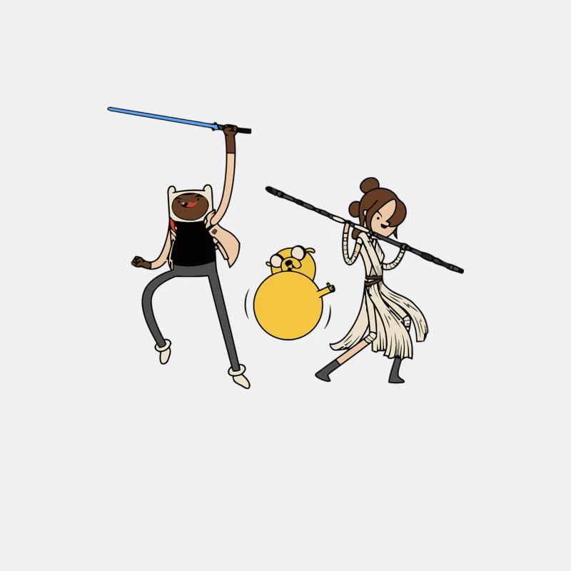 Adventure Time Meets Star Wars: Cartoon Crossover Fan Art Male Tank Top