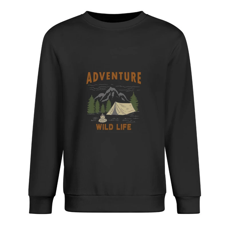 Abenteuer im wilden Leben: Camping vor der Bergkulisse Herren Pullover Sweatshirt