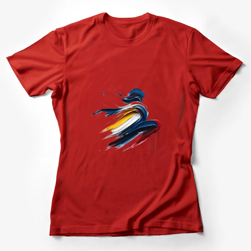 Abstract Colorful Silhouette in Motion Female T-Shirt