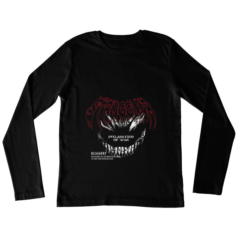 Schreckliches Lächeln im Kriegsdesign Damen Langarm T-Shirt