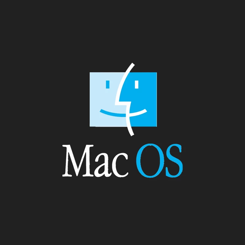 MacOS Operating System Logo in Blue and White Bucket Hat