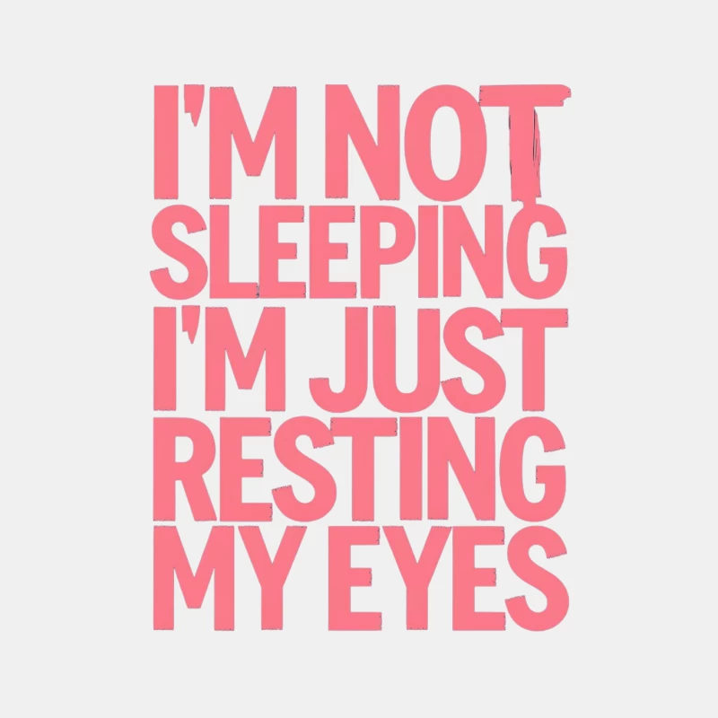 Humorous Pink Typography: Not Sleeping, Just Resting Eyes Male Tank Top