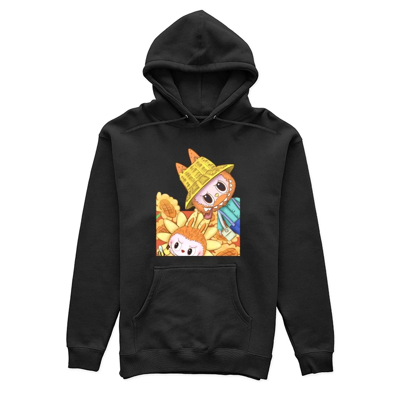 Sonnenblumenfiguren mit Strohhut Damen Pullover Hoodie