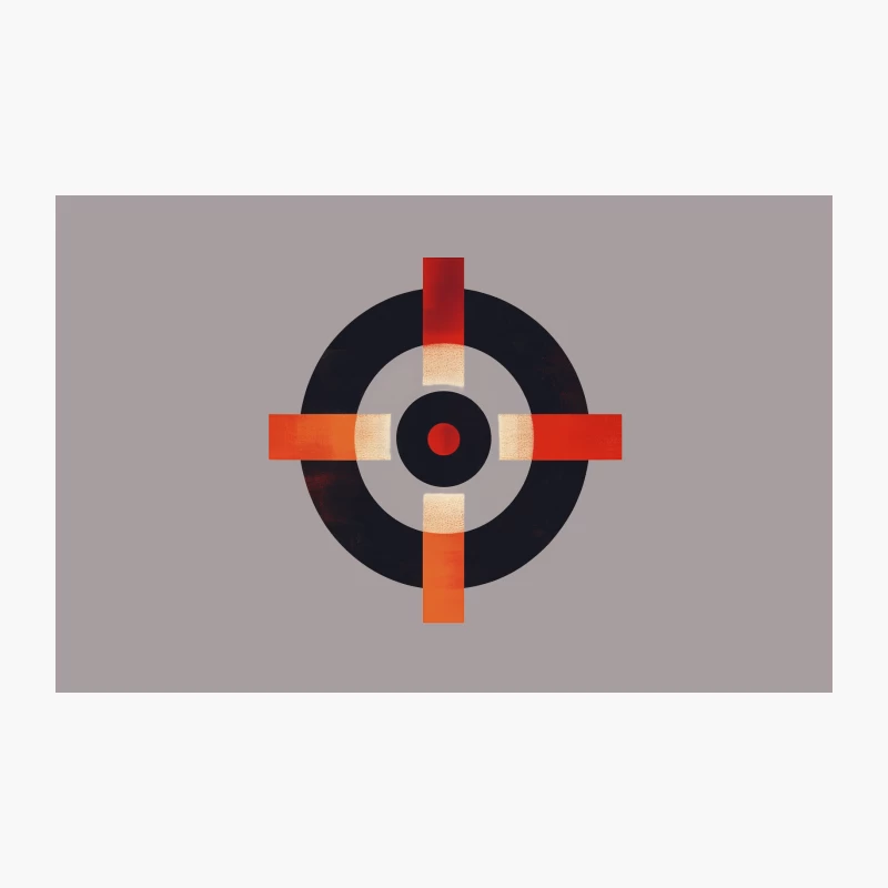 Minimalist Geometric Target: Abstract Red and Black Circular Design Travel Mug