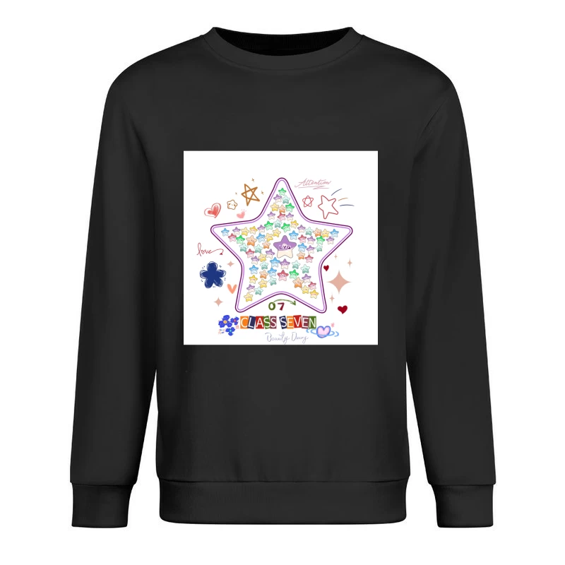 Buntes Stern-Collage-Design Herren Pullover Sweatshirt