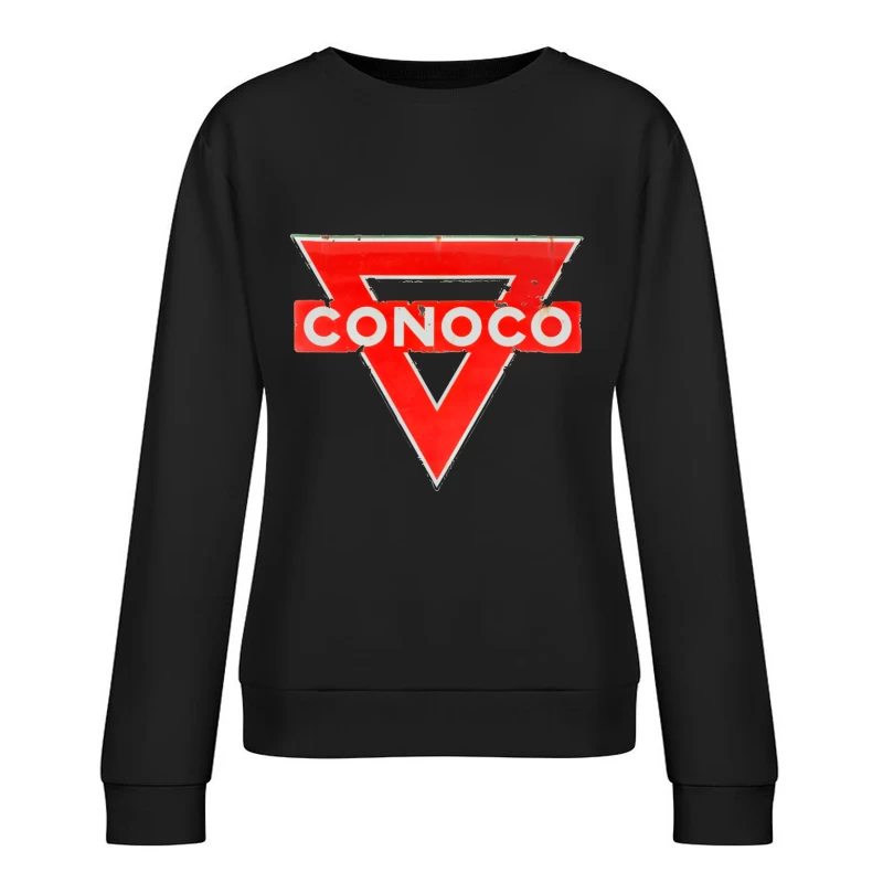 Vintage Conoco Gas Station Triangle Logo Sign Female Pullover Sweatshirt