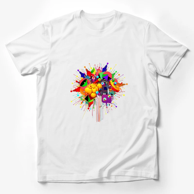 Vibrant Digital Brain: Creative Mind Explosion Male T-Shirt