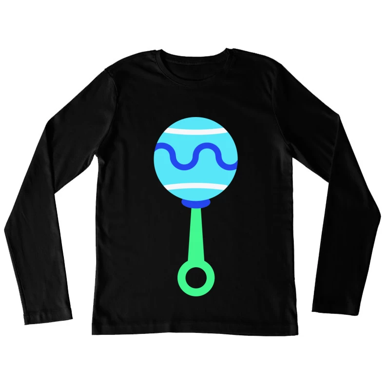 Hochet pour bébé bleu avec poignée Femme Manches Longues T-Shirt