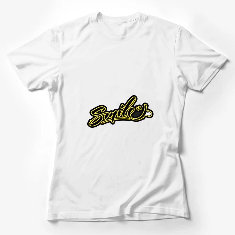 Modern Graffiti Art Design Featuring "Smile" Female T-Shirt