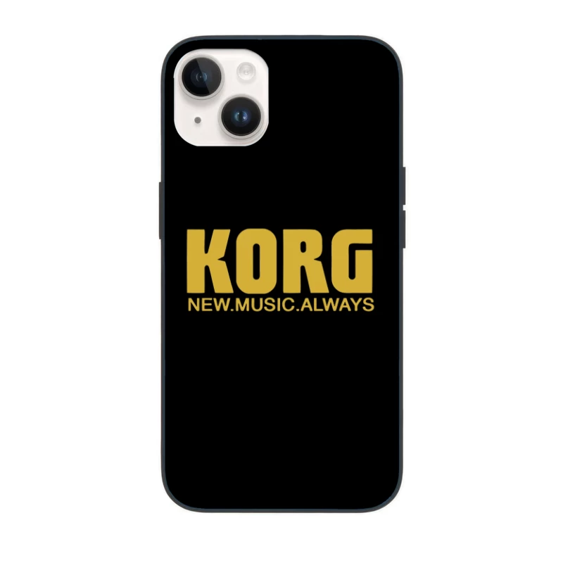 Korg Music Equipment Brand Logo in Yellow iPhone Case