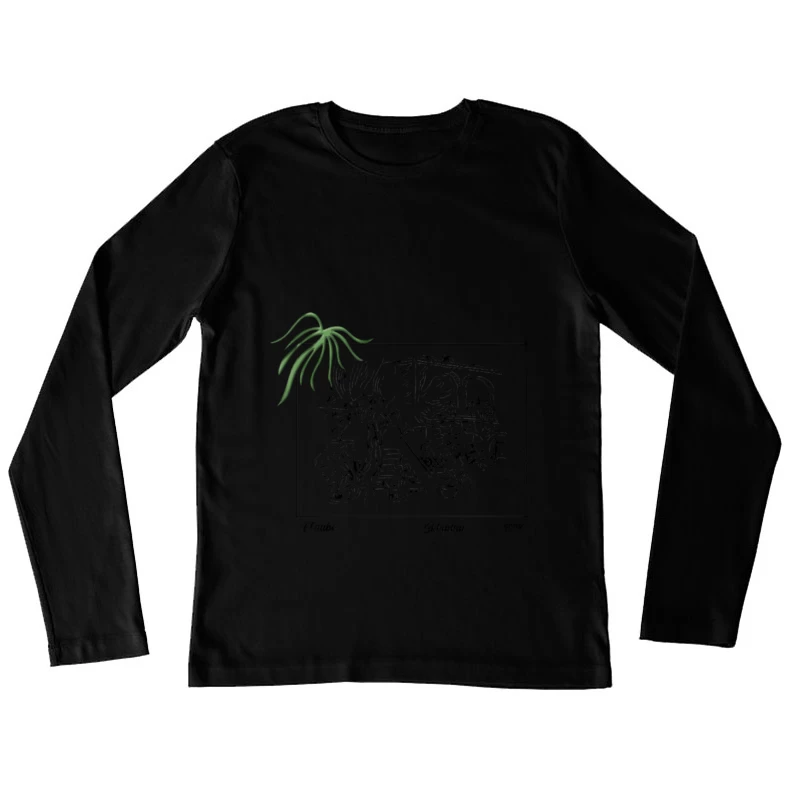 Mediterraner Garten mit Pflanzen Damen Langarm T-Shirt