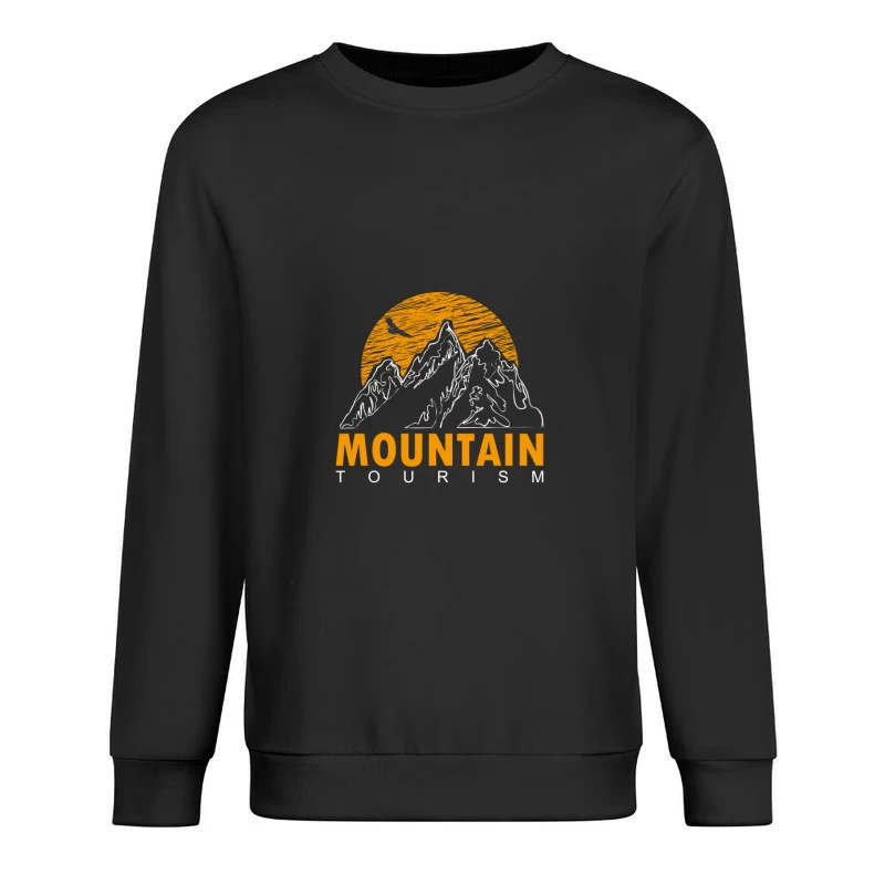 Berg Tourismus Logo mit Sonnenuntergang Herren Pullover Sweatshirt