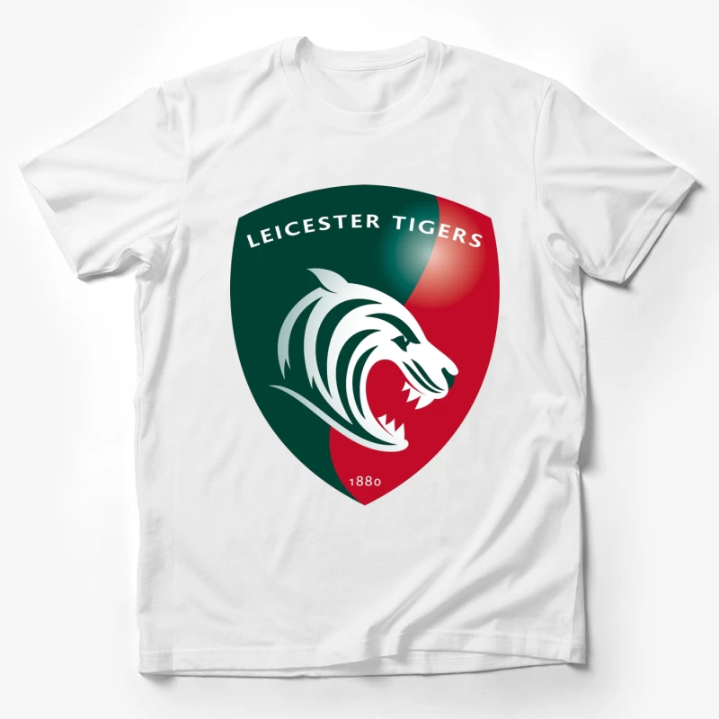 Leicester Tigers Rugby Club Official Logo Shield with Tiger Emblem Male T-Shirt