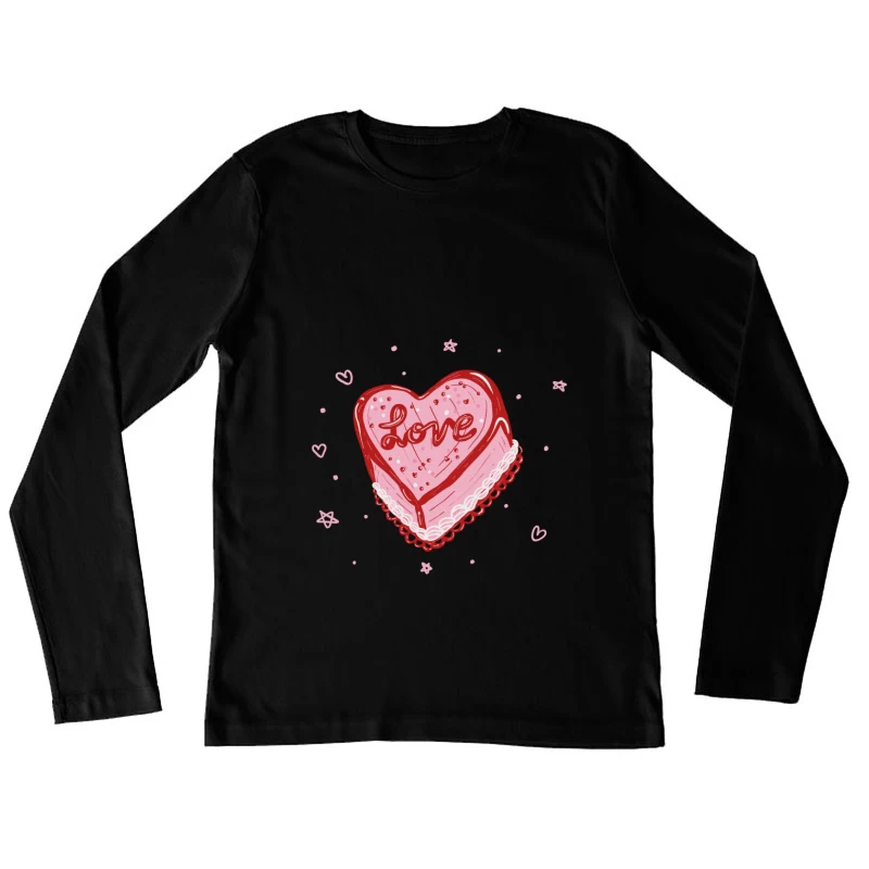 Herzkuchen mit Liebesbotschaft Damen Langarm T-Shirt