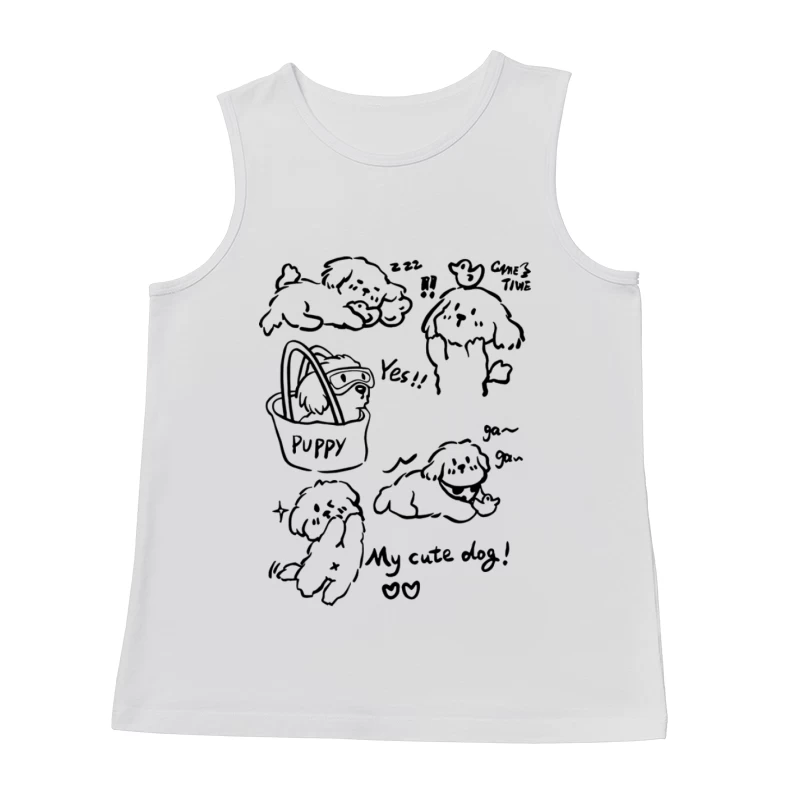 Niedlicher Welpen-Doodle Herren Tanktops