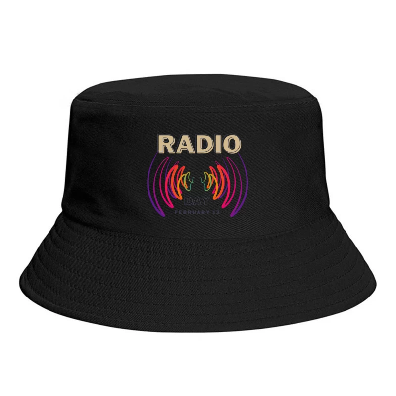 Radio Day – Vibrant Soundwave Celebration Bucket Hat