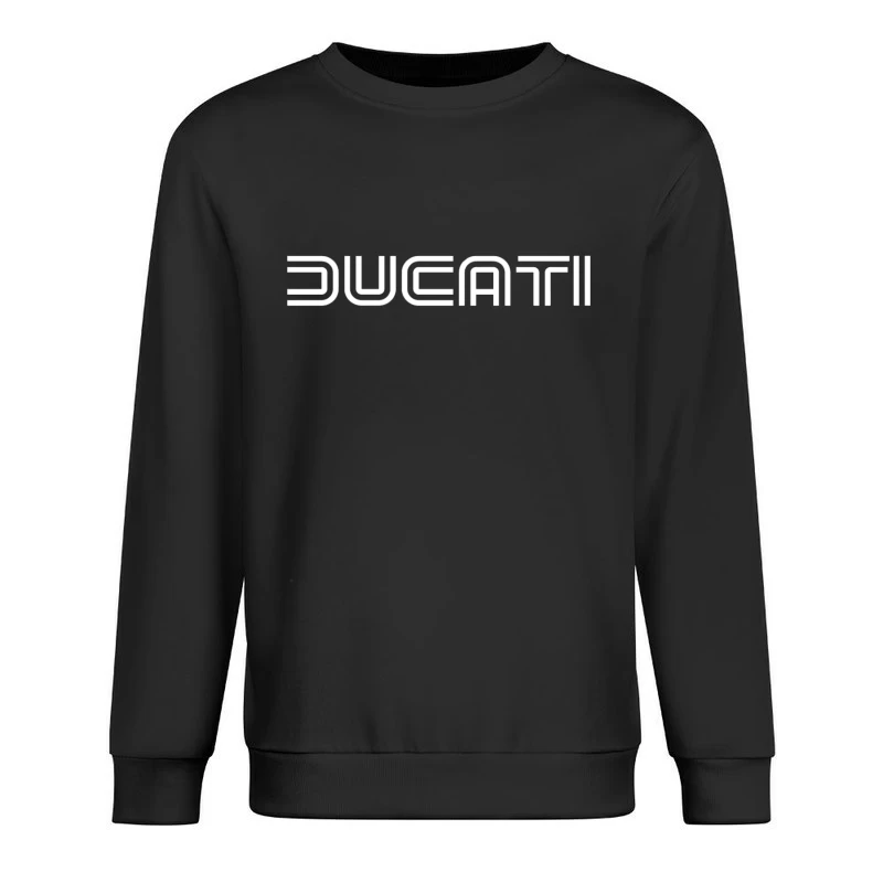 Minimalist Ducati Logo Design in White Male Pullover Sweatshirt