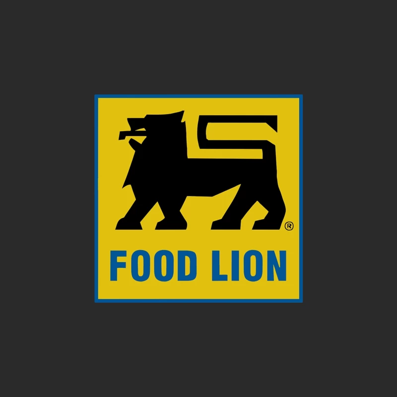 Food Lion Supermarket Chain Logo with Black Lion on Yellow Background Baseball Cap