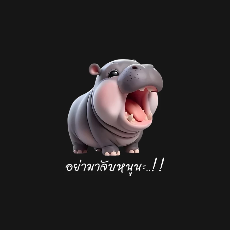 Hippopotame drôle avec texte Homme T-Shirt