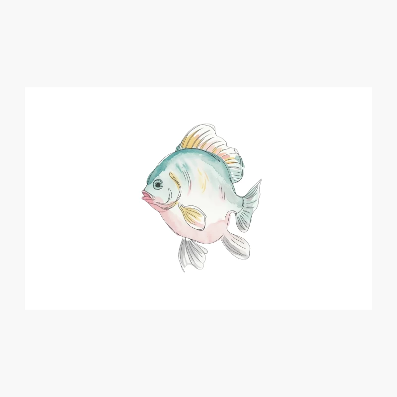Whimsical Watercolor Tropical Fish Illustration Travel Mug