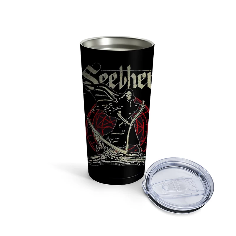 Gothic Skeleton Band Art - Seether Rock Metal Design Travel Mug