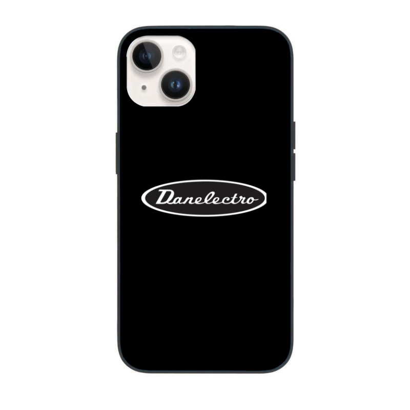 Vintage Danelectro Musical Equipment Logo in Black and White iPhone Case