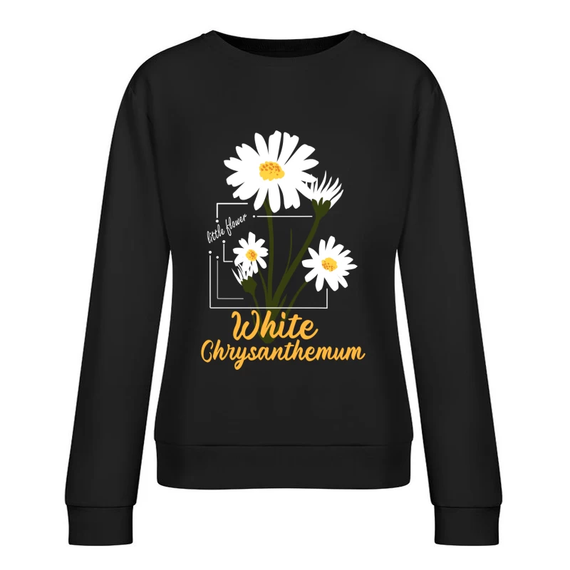 Weiße Chrysantheme Design Damen Pullover Sweatshirt