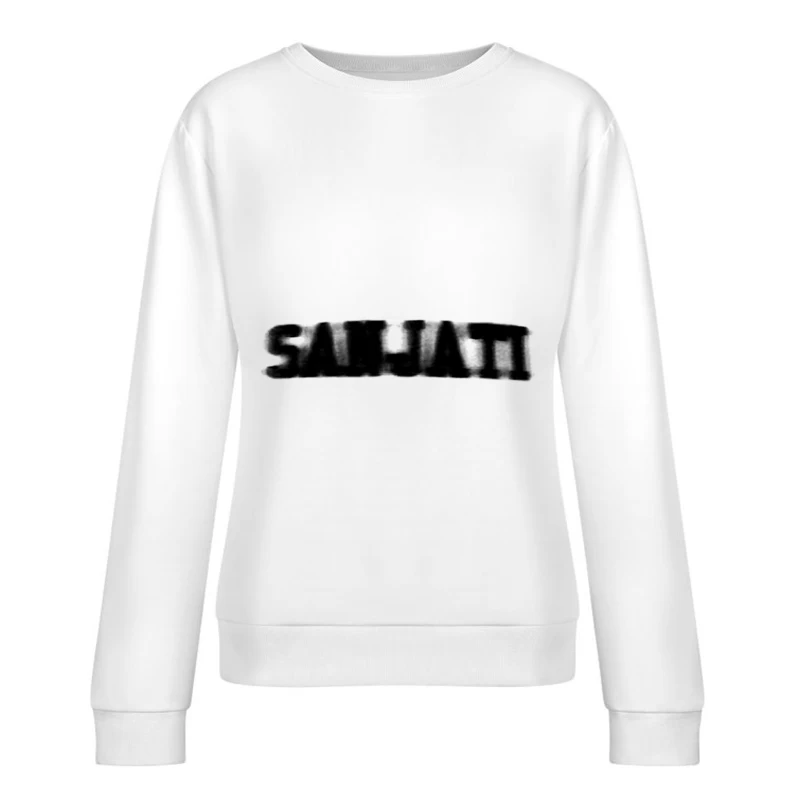 Verwaschenes Design Text Kunst Damen Pullover Sweatshirt