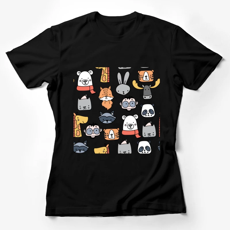 Motifs d'animaux adorables et colorés Femme T-Shirt