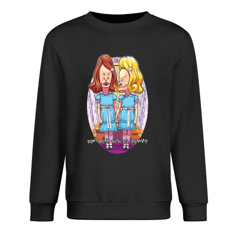 Humorous Cartoon Parody of Horror Characters Male Pullover Sweatshirt