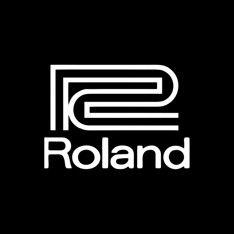 Roland Musical Equipment Brand Logo Outline Tapestry