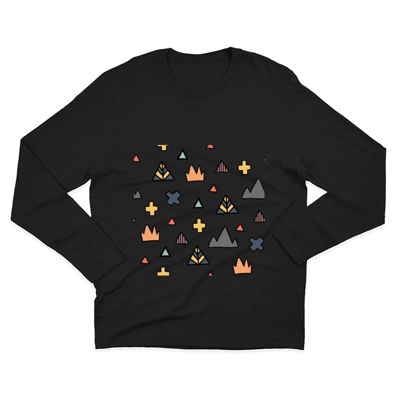 Motifs géométriques colorés Homme Manches Longues T-Shirt