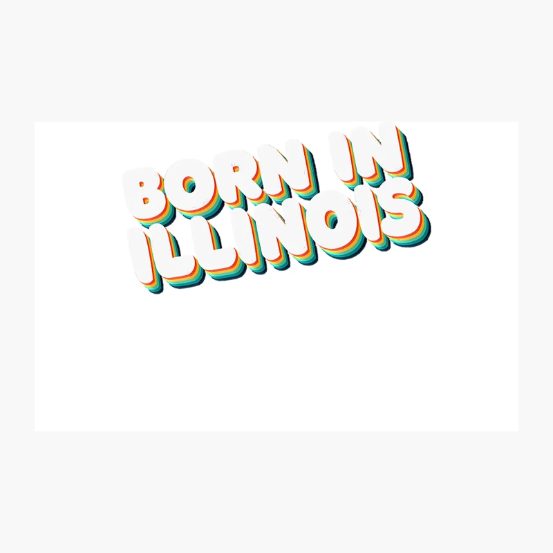Born In Illinois - 80_s Retro Style Typographic Design Travel Mug