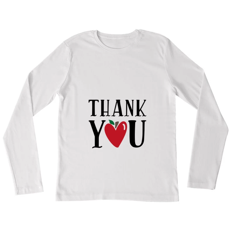 Pomme en forme de coeur avec livre Femme Manches Longues T-Shirt