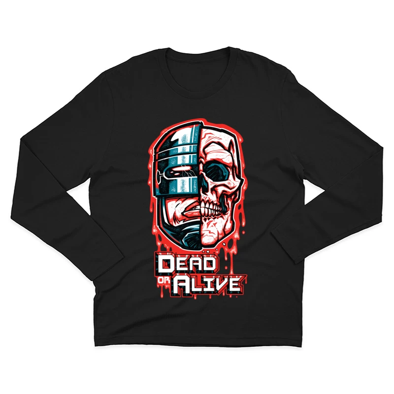 Robot Skull Graphic Art Male Long Sleeve T-Shirt