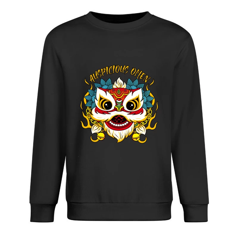 Auspizien-Maske mit Flammen und Blumen Herren Pullover Sweatshirt