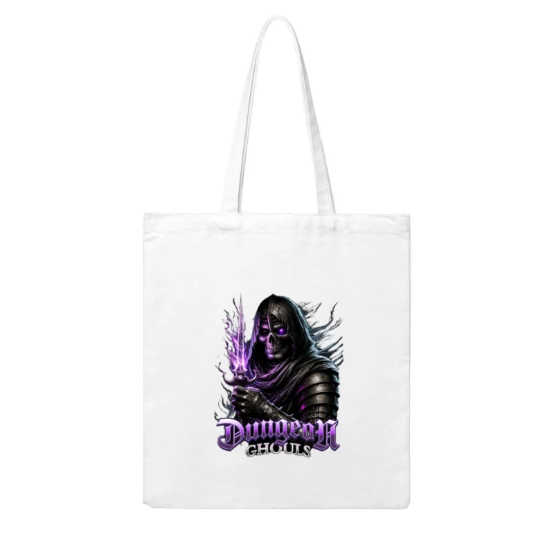 Ethereal Dark Knight with Purple Magic - Dungeon Ghouls Cotton Tote Bag