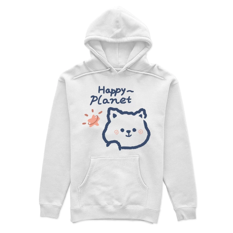 Fröhlicher Planet mit Katze und Stern Damen Pullover Hoodie