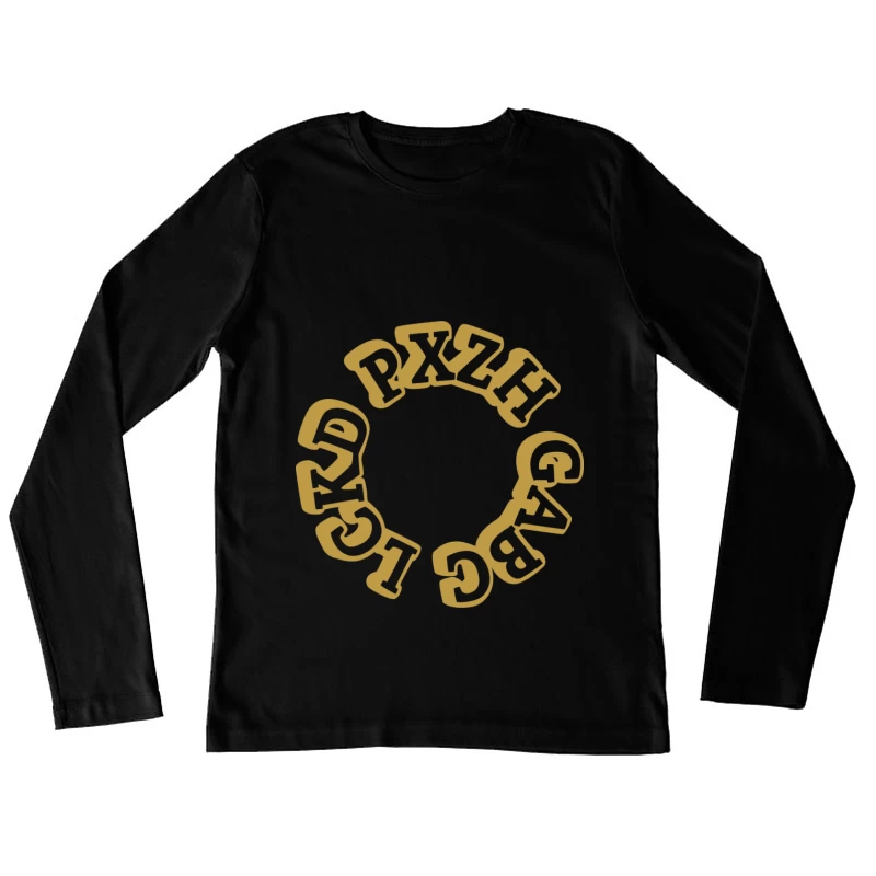 Schriftzug im Kreis Damen Langarm T-Shirt