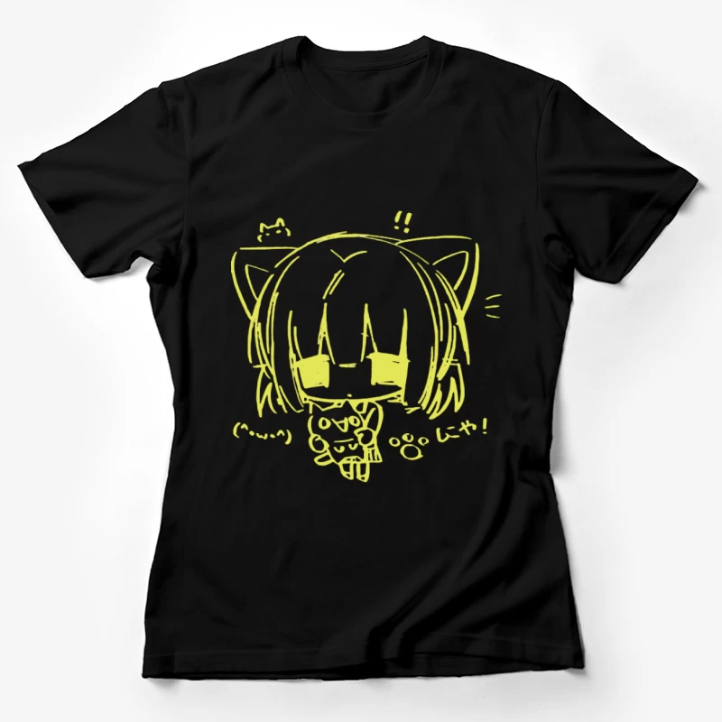 Kawaii Katze Chibi Skizze Damen T-Shirt