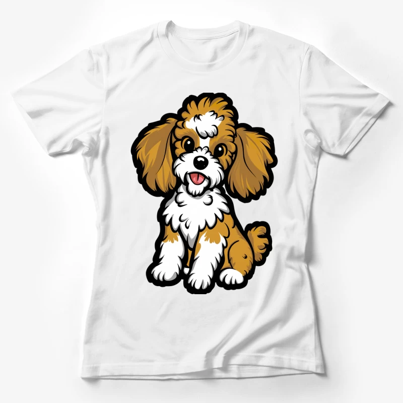 Chiens mignons avec pelage marron et blanc Femme T-Shirt