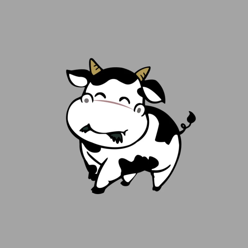Vache mignonne souriante avec des taches Homme T-Shirt