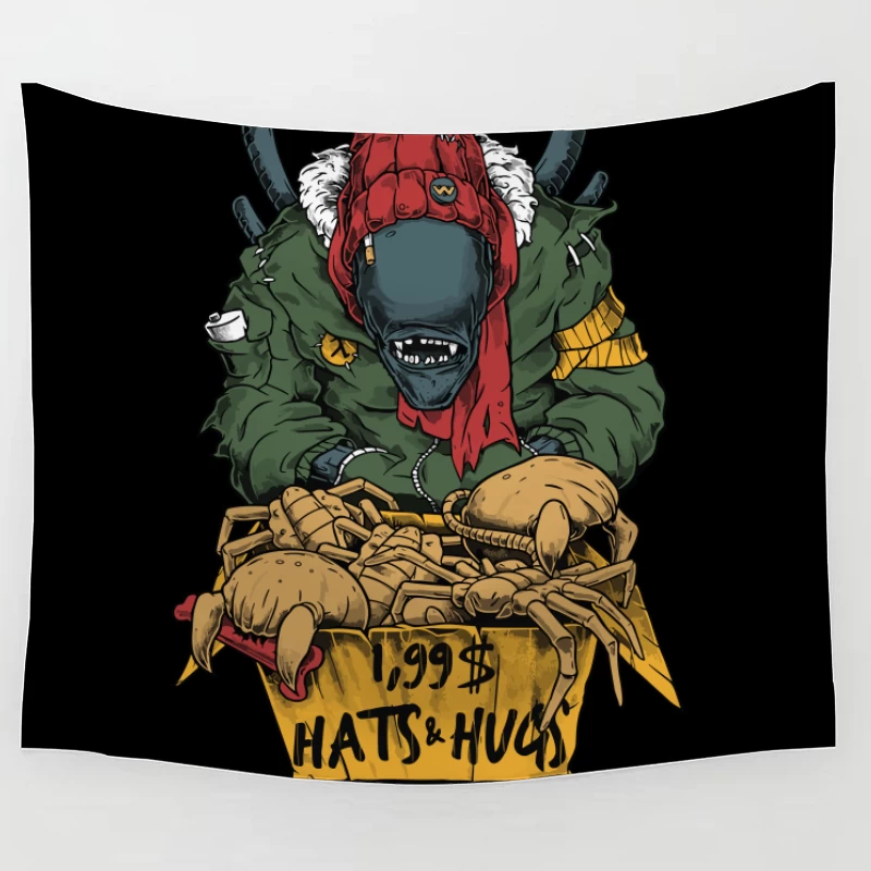 Monster Hat Vendor with Crabs Tapestry