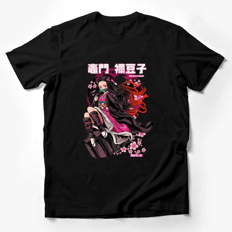 Nezuko Kamado mit Kirschblütenhintergrund Herren T-Shirt