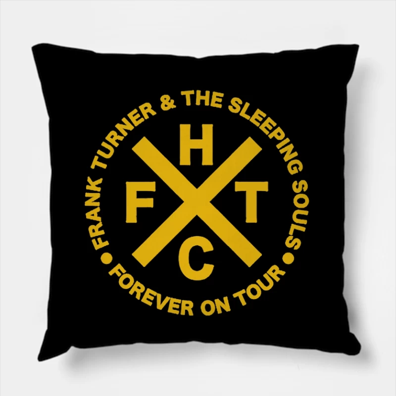 Frank Turner & The Sleeping Souls Band Logo - Forever On Tour Circular Design Throw Pillow