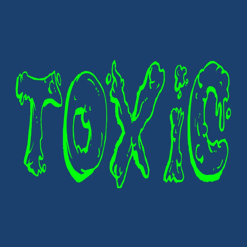 Glowing Toxic Text Design Male Pullover Hoodie